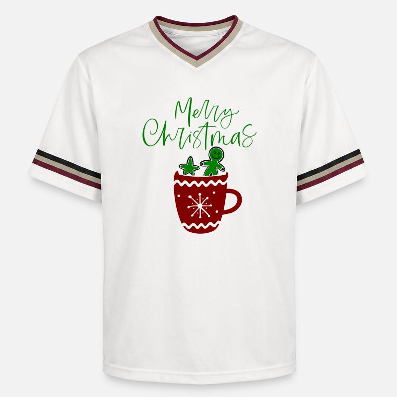 Joyeux Noël, Biscuits - T-shirt de foot unisexe en mesh - blanc cassé/bordeaux