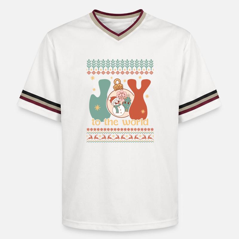 Pull de Noël moche - Unisex Football Style Mesh T-Shirt - blanc cassé/bordeaux