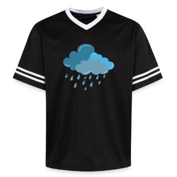Cloud, Rain, Thunderstorm - Unisex Football Style Mesh T-Shirt - offwhite/burgundy - Front - AI Model Male 178 light (178cm) & AI Model Male 178 dark (178cm)