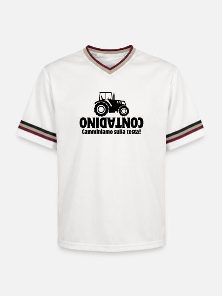 farmer, Italy, farmer - Unisex Football Style Mesh T-Shirt - offwhite/burgundy