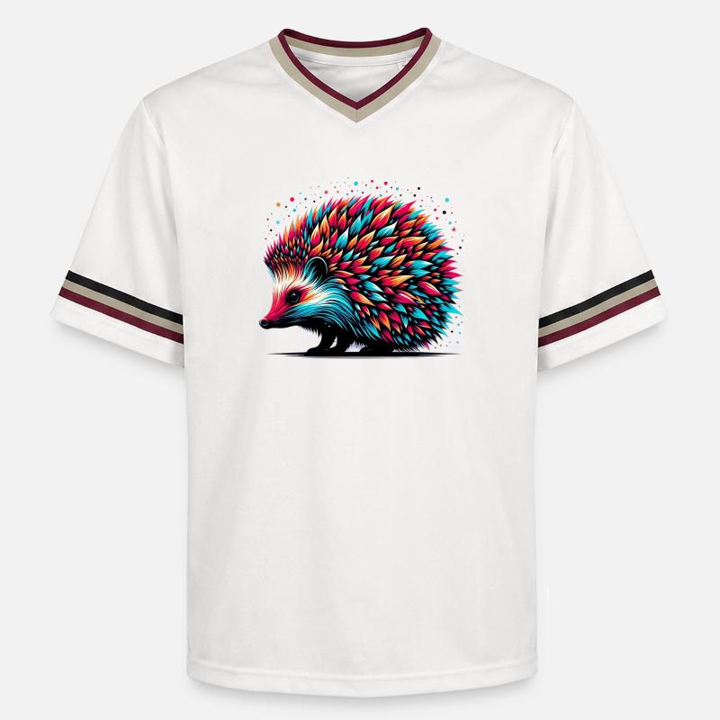 Hérisson - Unisex Football Style Mesh T-Shirt - blanc cassé/bordeaux