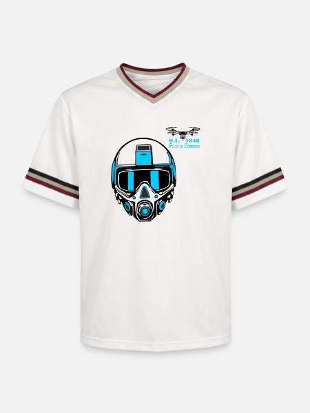 Drohnenpilot 2 - Unisex Football Style Mesh T-Shirt - Offwhite/Bordeaux