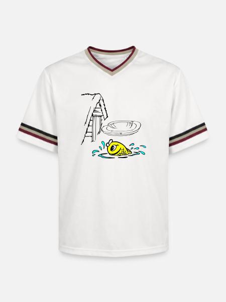 Gold Fisch - Unisex Football Style Mesh T-Shirt - Offwhite/Bordeaux