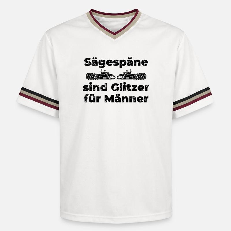 Scie bûcheron sciure déclaration boiseries - T-shirt de foot unisexe en mesh - blanc cassé/bordeaux