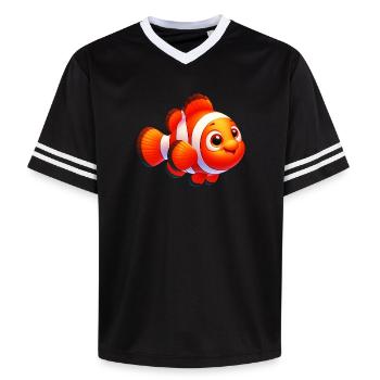 Clownfisch - Unisex Football Style Mesh T-Shirt - Offwhite/Bordeaux - Vorne - AI Model Male 178 light (178cm) & AI Model Male 178 dark (178cm)