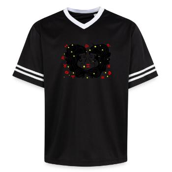 Sign Zodiac sign star logo Gemini - Unisex Football Style Mesh T-Shirt - offwhite/burgundy - Front - AI Model Male 178 light (178cm) & AI Model Male 178 dark (178cm)
