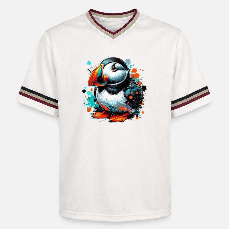 Macareux - T-shirt de foot unisexe en mesh - blanc cassé/bordeaux