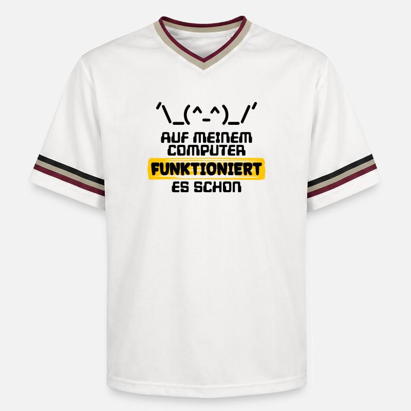 Developer Statement Code Scripting Programmer - Unisex Football Style Mesh T-Shirt - offwhite/burgundy