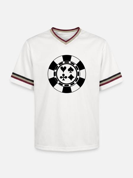 Fickle casino - Unisex Football Style Mesh T-Shirt - offwhite/burgundy