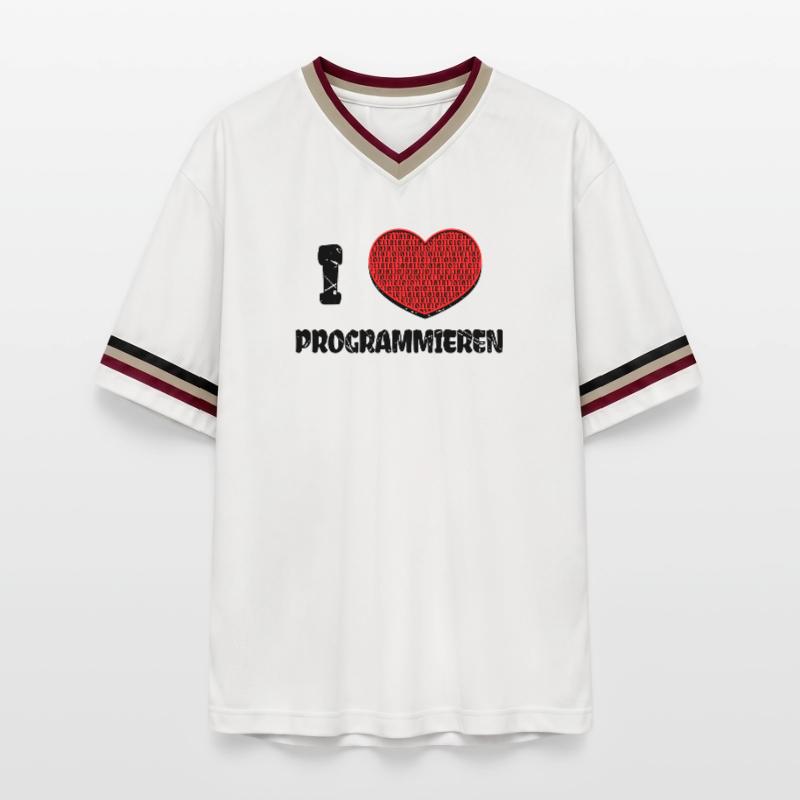Developer Herz Webentwickler Statement Computer Unisex Football Style Mesh T-Shirt