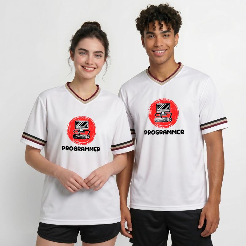 Computer Developer Programmierer Code Skripting Unisex Football Style Mesh T-Shirt