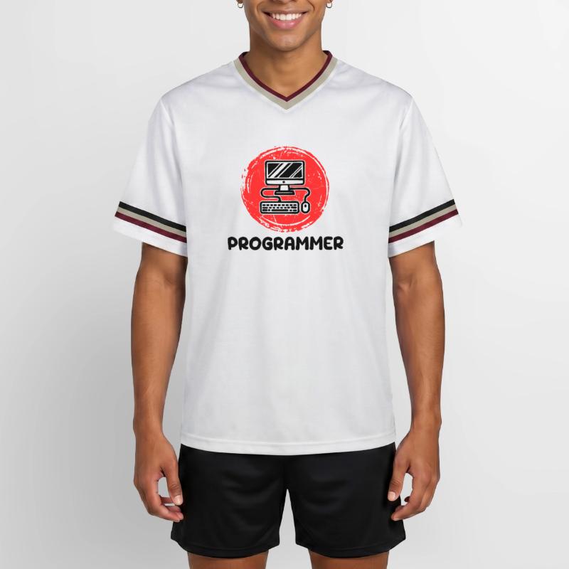 Computer Developer Programmierer Code Skripting Unisex Football Style Mesh T-Shirt