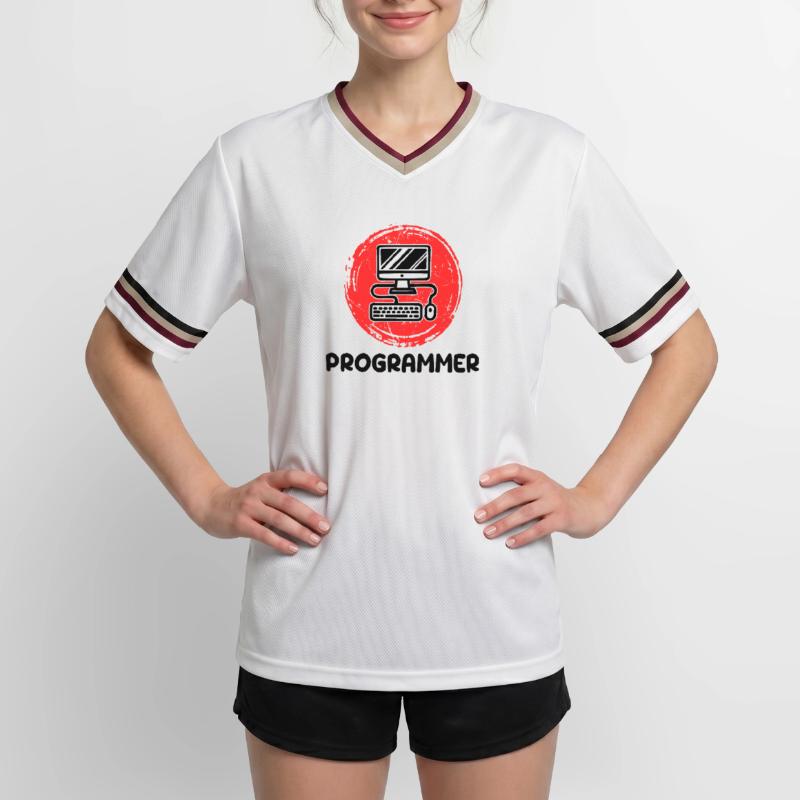 Computer Developer Programmierer Code Skripting Unisex Football Style Mesh T-Shirt