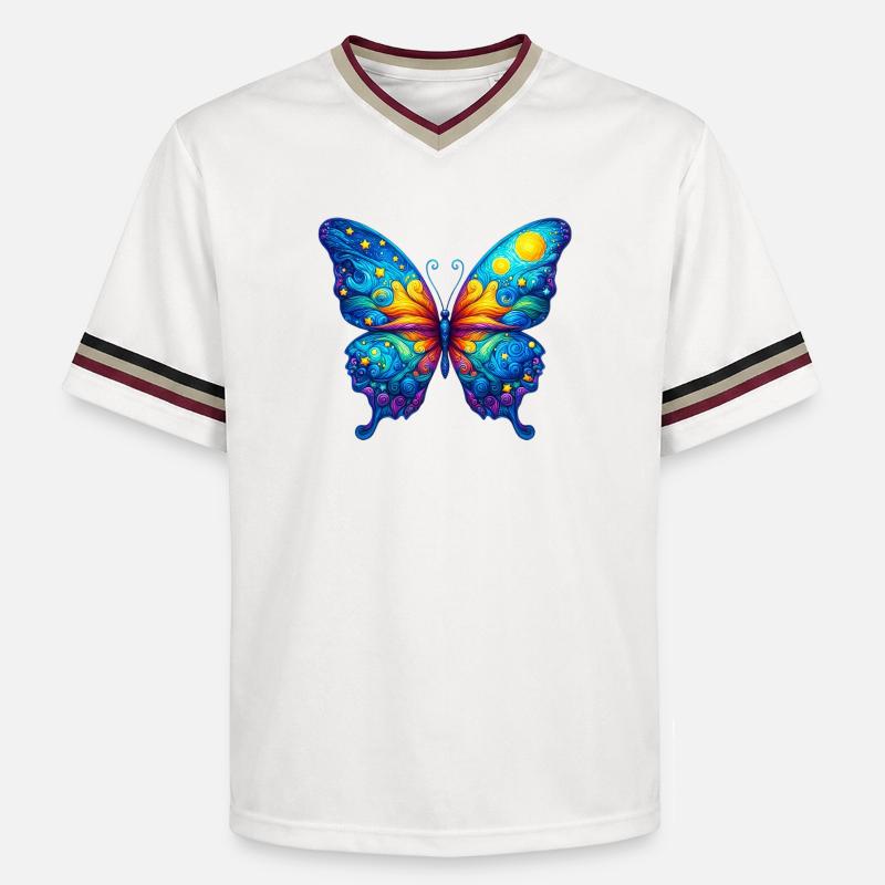 Papillon Van Gogh - T-shirt de foot unisexe en mesh - blanc cassé/bordeaux