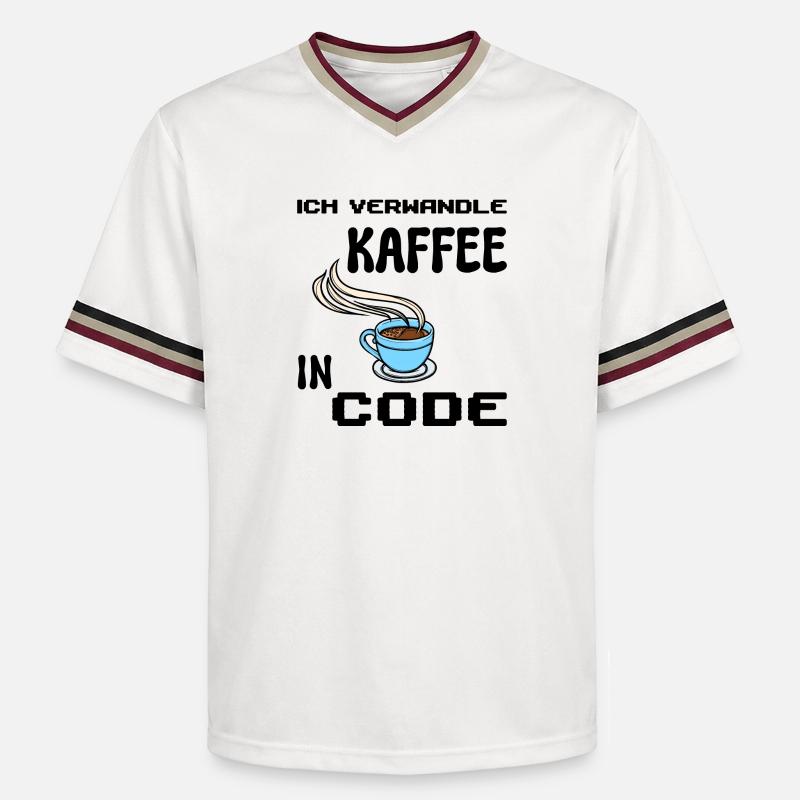 Coden Computerfreak Developer Statement Nerd - Unisex Football Style Mesh T-Shirt - Offwhite/Bordeaux