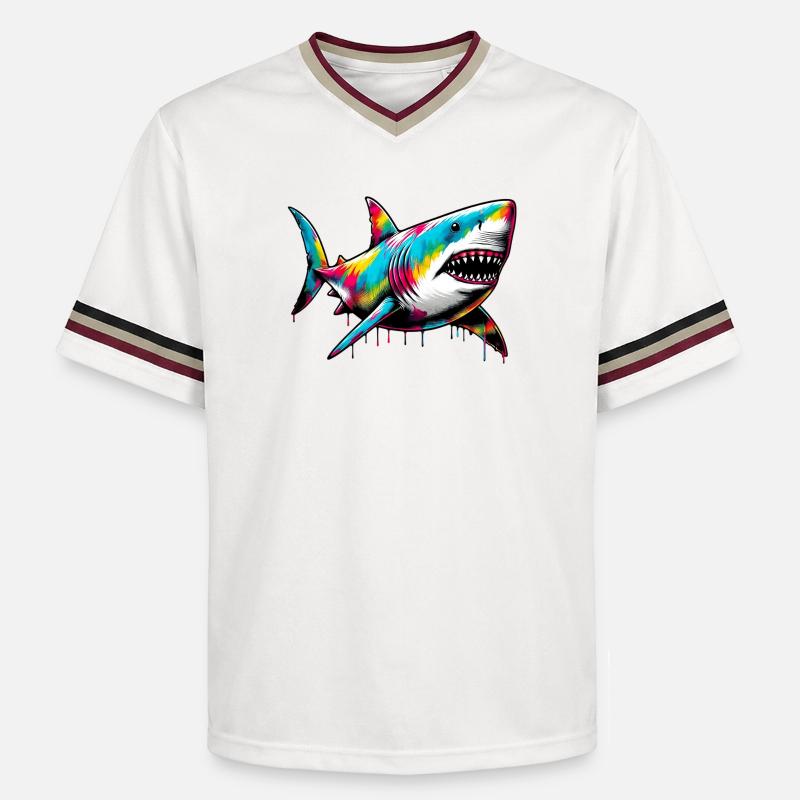 Requin - T-shirt de foot unisexe en mesh - blanc cassé/bordeaux