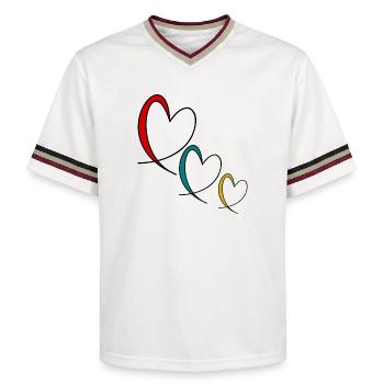 ALLES GUTE ZUM GEBURTSTAG. MAMA. MUTTERTAG - Unisex Football Style Mesh T-Shirt - Offwhite/Bordeaux - Vorne - AI Model Male 178 light (178cm) & AI Model Male 178 dark (178cm)