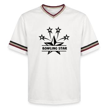 Bowling star - Unisex Football Style Mesh T-Shirt - Offwhite/Bordeaux - Vorne - AI Model Male 178 light (178cm) & AI Model Male 178 dark (178cm)