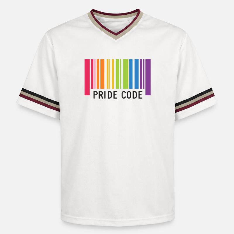 LGBT Pride Monat - Pride Code - Unisex Football Style Mesh T-Shirt - Offwhite/Bordeaux