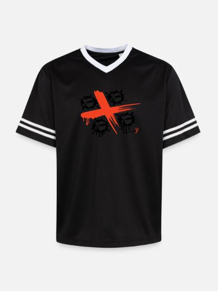 4 Mori Spray - Unisex Football Style Mesh T-Shirt - Offwhite/Bordeaux