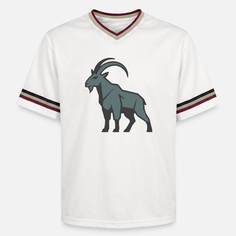 Bergziege - Unisex Football Style Mesh T-Shirt - Offwhite/Bordeaux