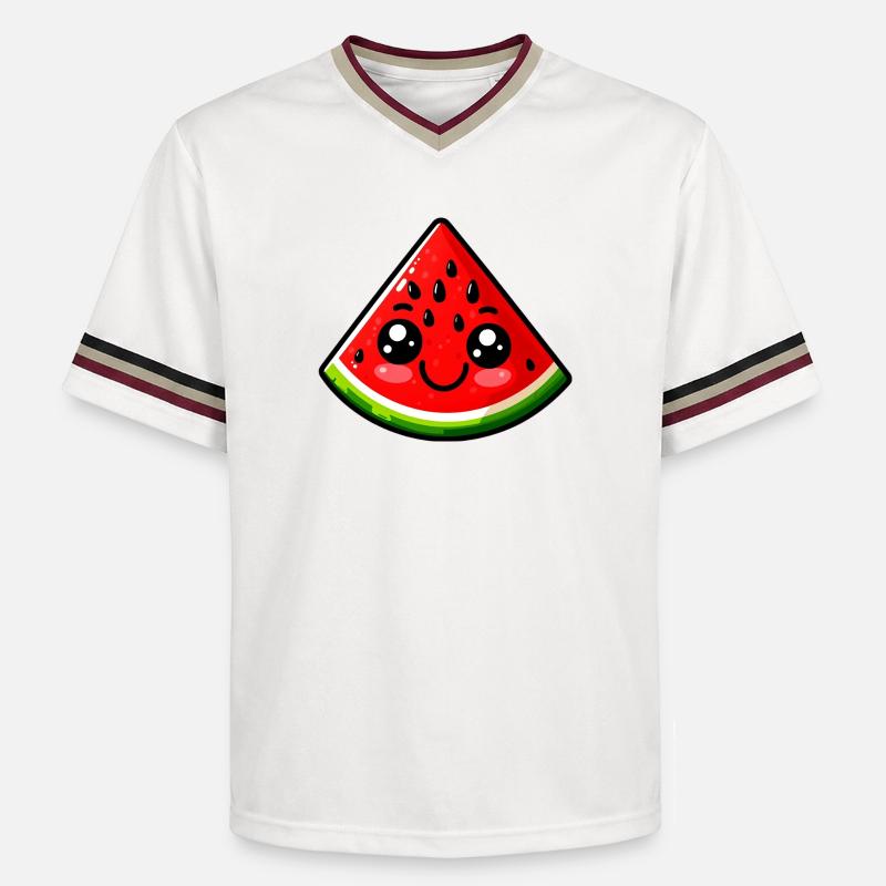 Pastèque Pastèques - T-shirt de foot unisexe en mesh - blanc cassé/bordeaux