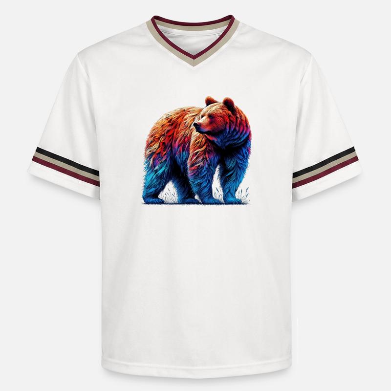 Ours - T-shirt de foot unisexe en mesh - blanc cassé/bordeaux