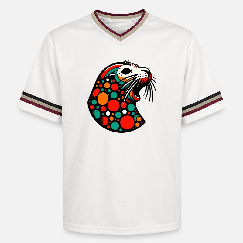 Phoque - T-shirt de foot unisexe en mesh - blanc cassé/bordeaux