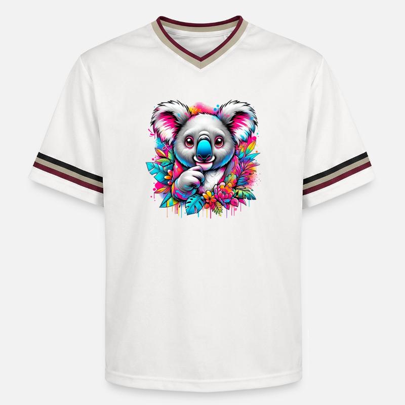Koala - T-shirt de foot unisexe en mesh - blanc cassé/bordeaux