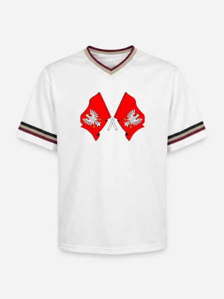 Two flags Masovia - Unisex Football Style Mesh T-Shirt - offwhite/burgundy