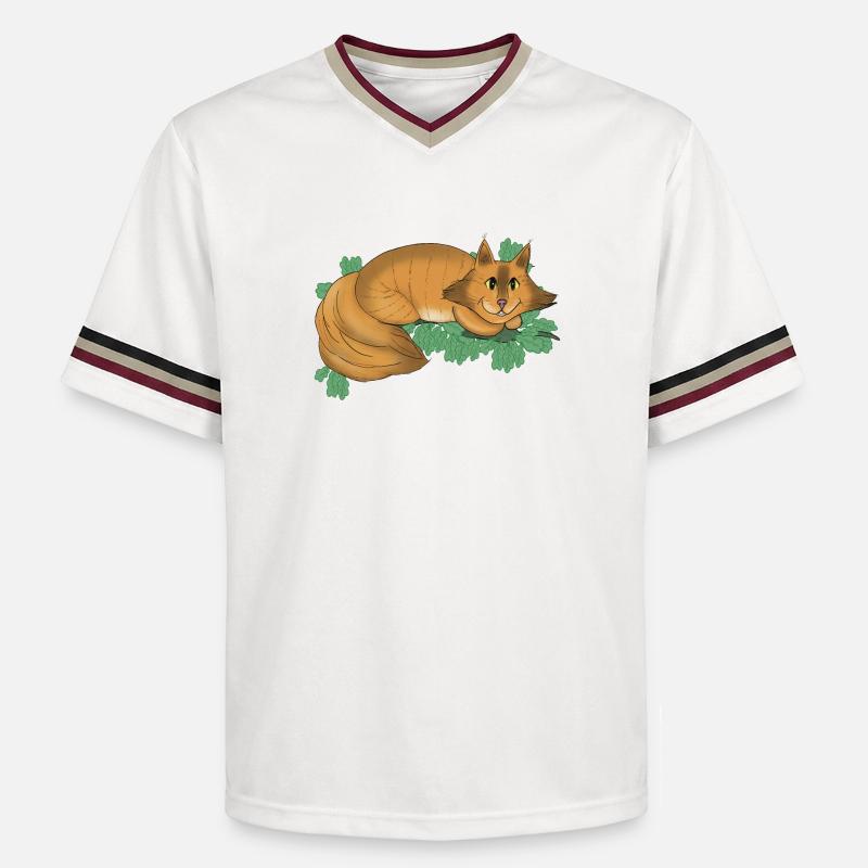 Chat du Cheshire - T-shirt de foot unisexe en mesh - blanc cassé/bordeaux