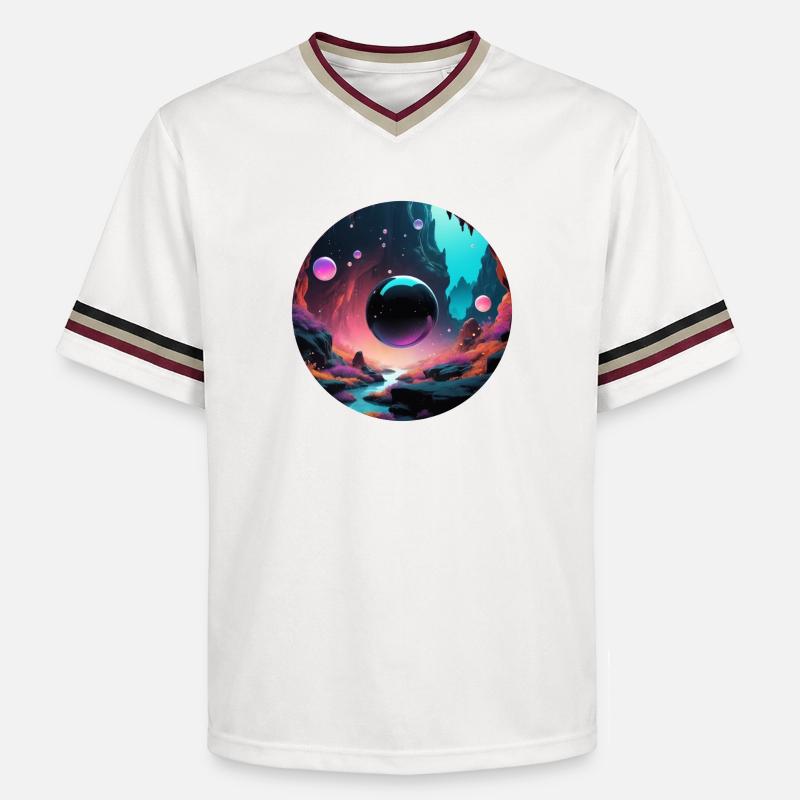 Sphère noire - T-shirt de foot unisexe en mesh - blanc cassé/bordeaux