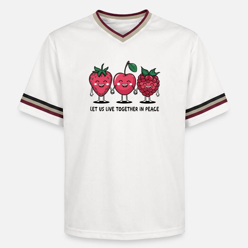 Beeren des Friedens - Unisex Football Style Mesh T-Shirt - Offwhite/Bordeaux