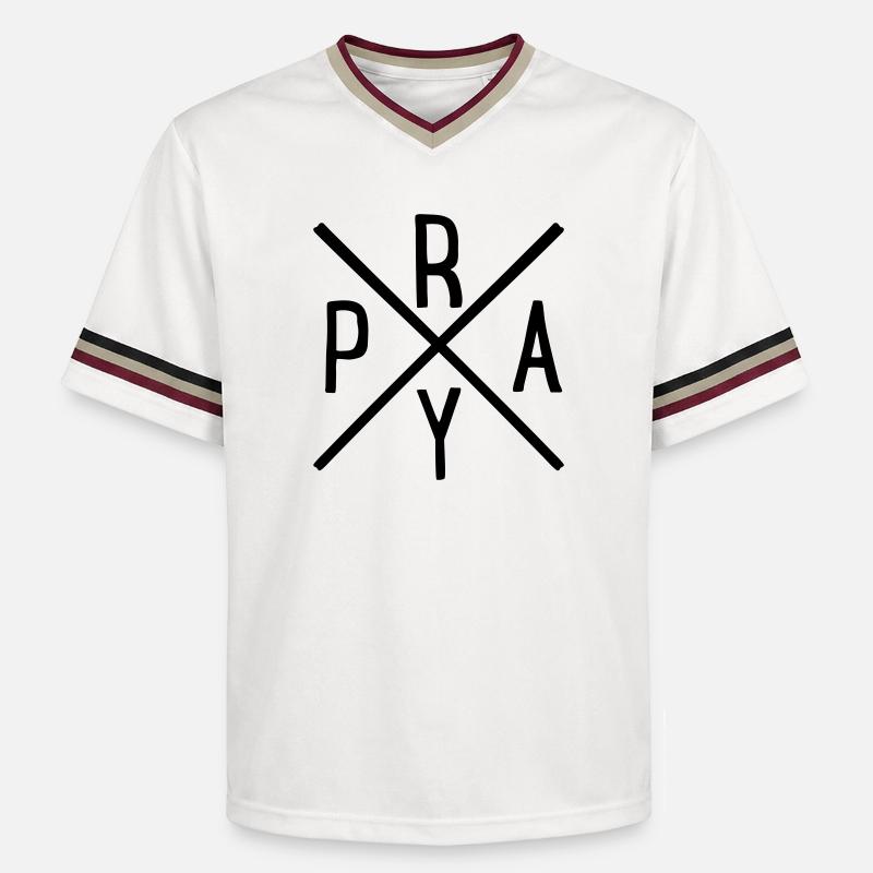 prier - T-shirt de foot unisexe en mesh - blanc cassé/bordeaux
