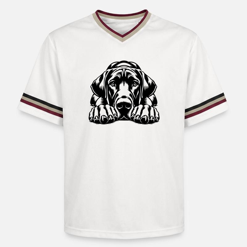 Great Dane - Unisex Football Style Mesh T-Shirt - offwhite/burgundy