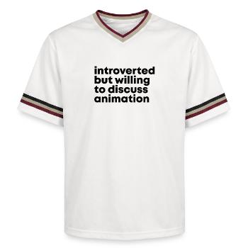 Animation - Unisex Football Style Mesh T-Shirt - offwhite/burgundy - Front - AI Model Male 178 light (178cm) & AI Model Male 178 dark (178cm)