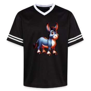 Esel-Maultier - Unisex Football Style Mesh T-Shirt - Offwhite/Bordeaux - Vorne - AI Model Male 178 light (178cm) & AI Model Male 178 dark (178cm)