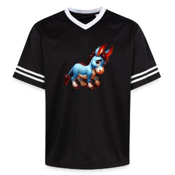 Donkey Mule - Unisex Football Style Mesh T-Shirt - offwhite/burgundy - Front - AI Model Male 178 light (178cm) & AI Model Male 178 dark (178cm)