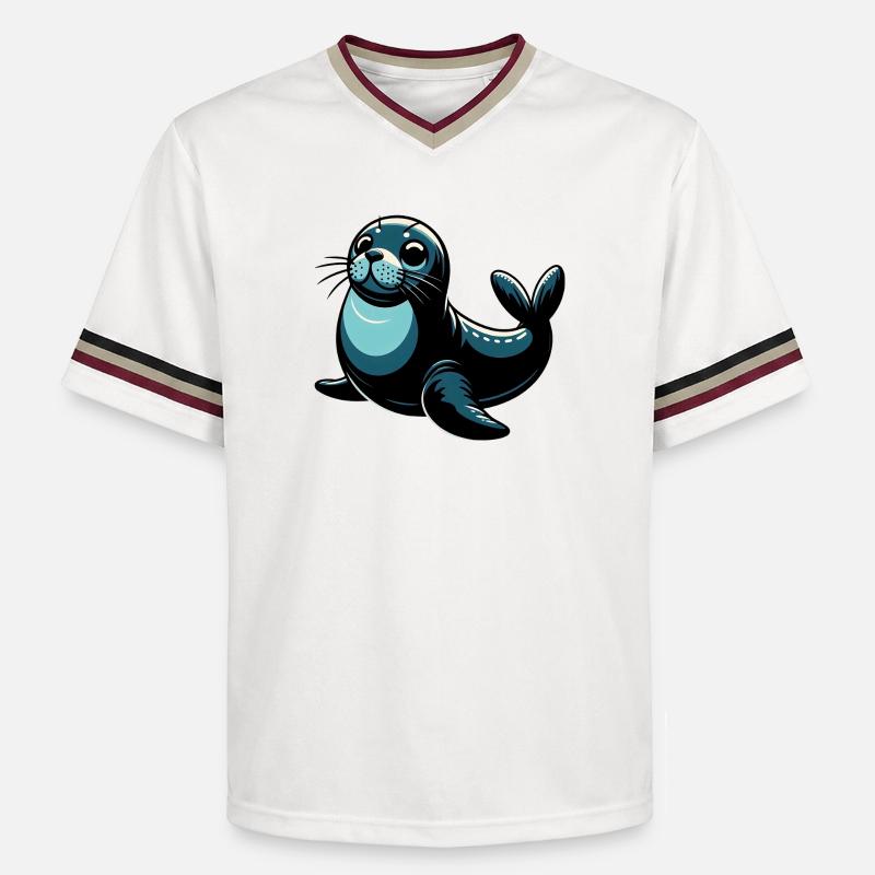 Phoque - T-shirt de foot unisexe en mesh - blanc cassé/bordeaux