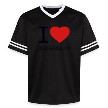 J’ADORE SAMARCANDE - T-shirt de foot unisexe en mesh - blanc cassé/bordeaux - Devant - AI Model Male 178 light (178cm) & AI Model Male 178 dark (178cm)