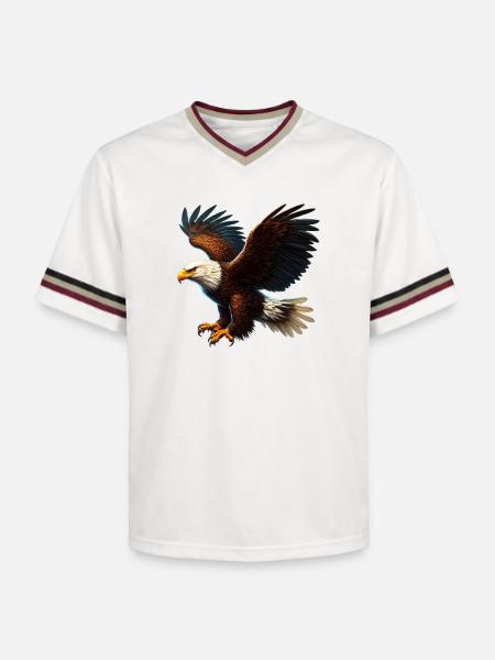 Eagle - Unisex Football Style Mesh T-Shirt - offwhite/burgundy