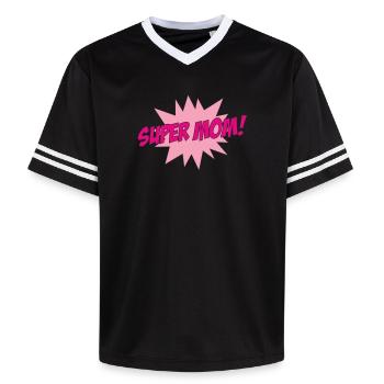 Super Mom - Muttertag - Unisex Football Style Mesh T-Shirt - Offwhite/Bordeaux - Vorne - AI Model Male 178 light (178cm) & AI Model Male 178 dark (178cm)