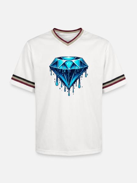 Diamond - Unisex Football Style Mesh T-Shirt - offwhite/burgundy