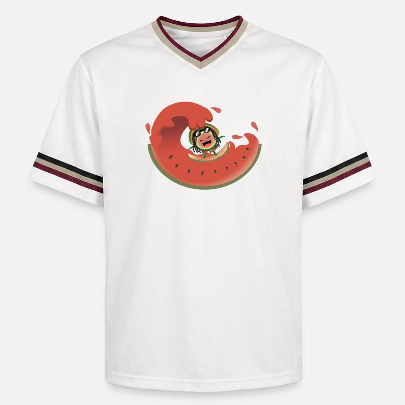 Surf pastèque - T-shirt de foot unisexe en mesh - blanc cassé/bordeaux