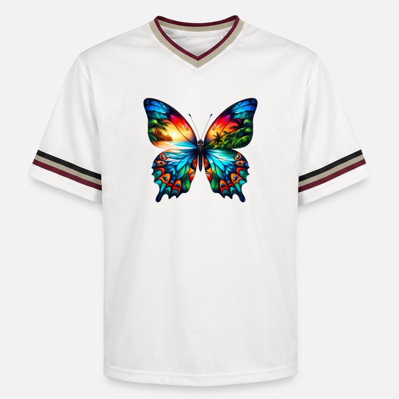 Papillon - T-shirt de foot unisexe en mesh - blanc cassé/bordeaux