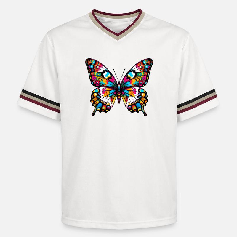 Papillon - T-shirt de foot unisexe en mesh - blanc cassé/bordeaux