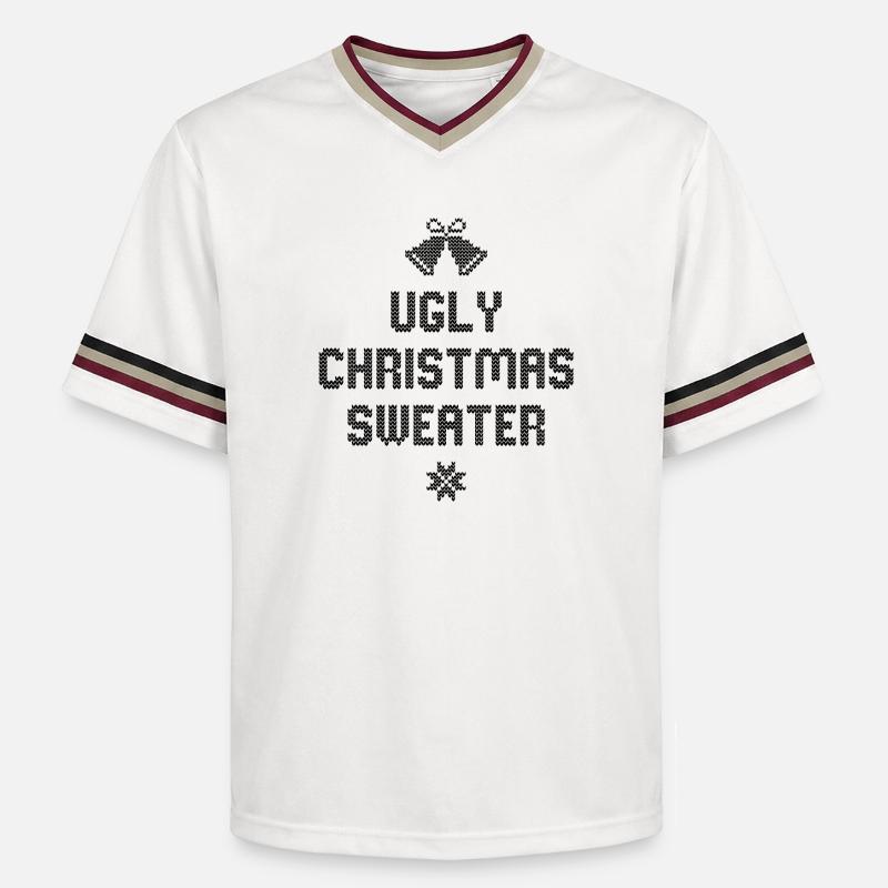 Pull de Noël moche - Unisex Football Style Mesh T-Shirt - blanc cassé/bordeaux