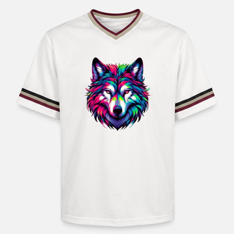 Loup - T-shirt de foot unisexe en mesh - blanc cassé/bordeaux