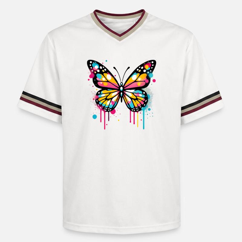 Papillon - T-shirt de foot unisexe en mesh - blanc cassé/bordeaux