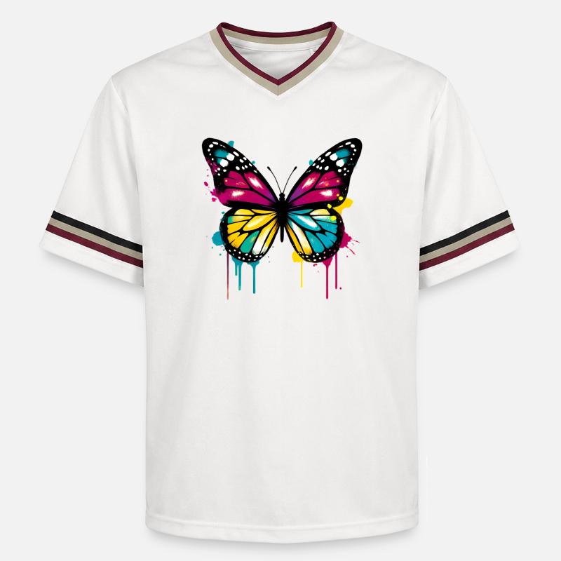 Papillon - T-shirt de foot unisexe en mesh - blanc cassé/bordeaux